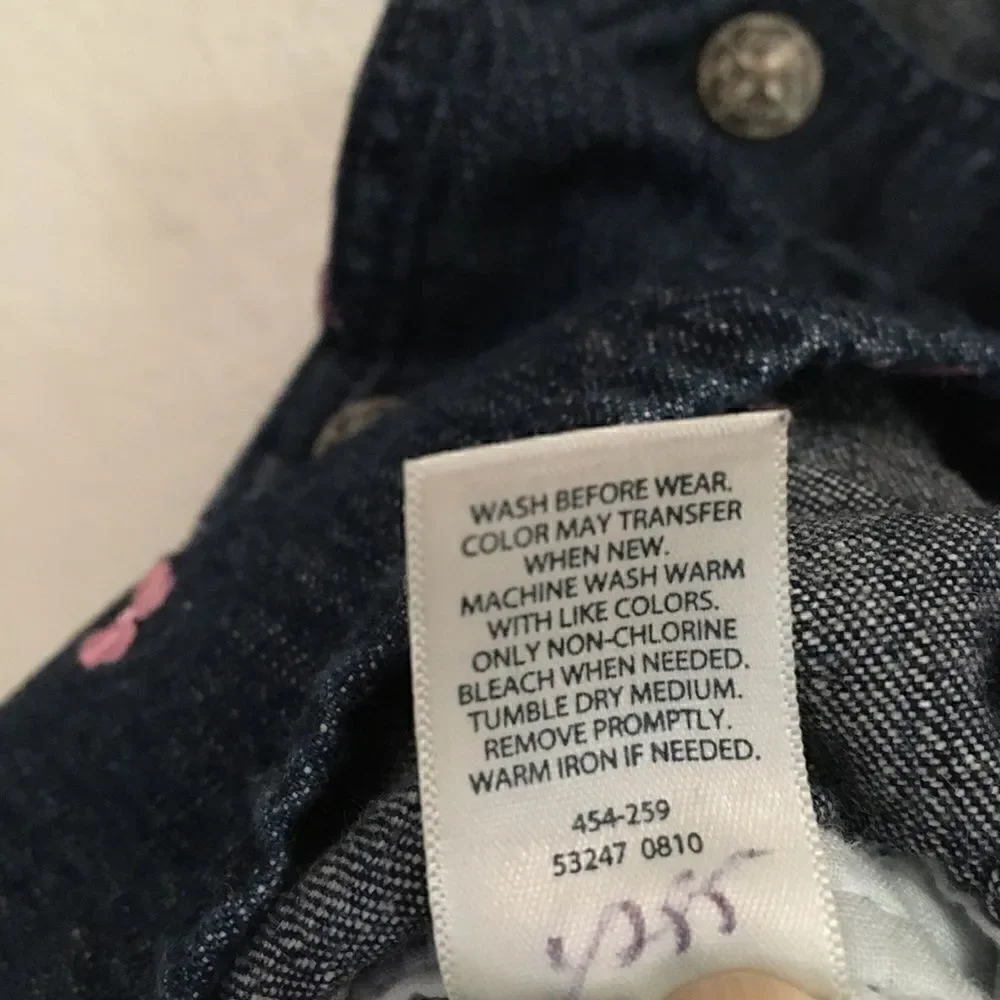 ‎OshKosh B’Gosh overalls pink bow denim dress 3T